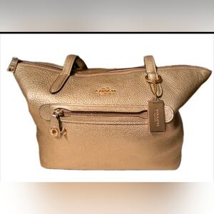 Coach Taylor 23592 Gorgeous  Gold Pebbled Leather Tote XL